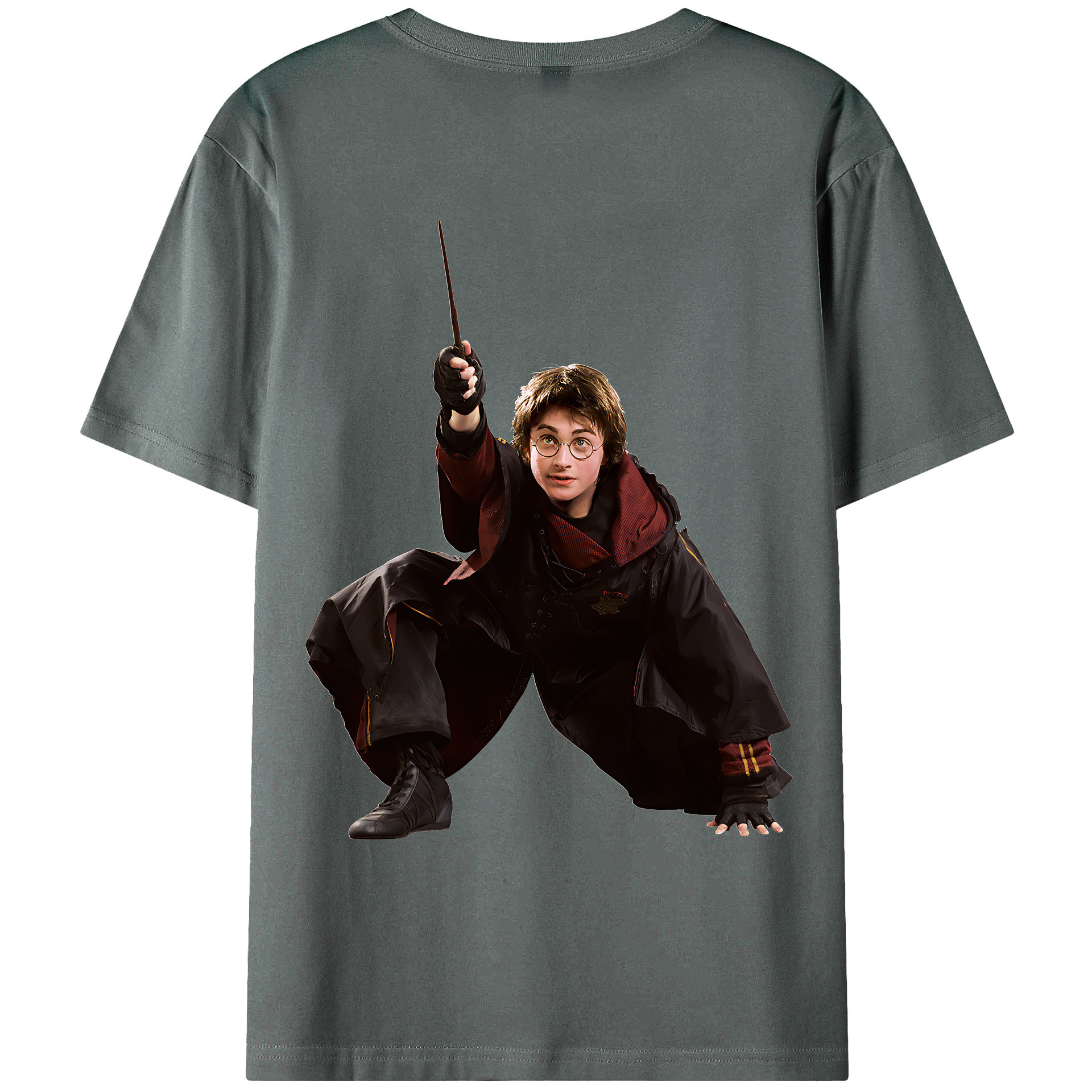 （画像用） Harry Potter ハリー・ポッターシリーズ 綿100％ メンズ半袖Tシャツ（バックプリント） 通気性